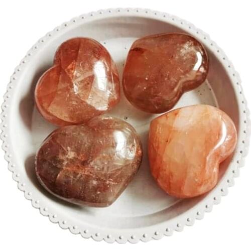 Red Healer Heart Shaped Crystal Healing Stones For Decoration