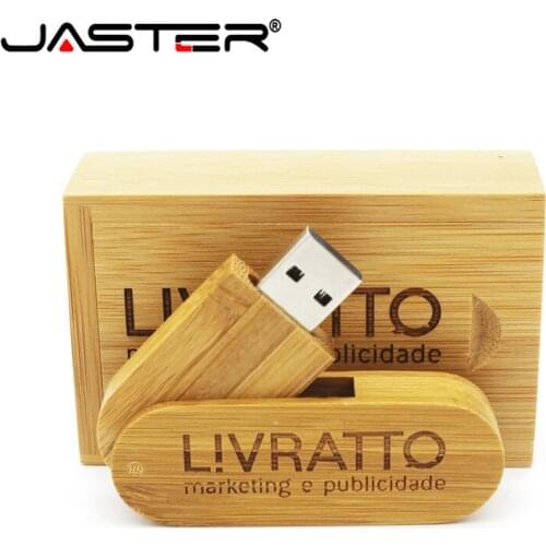 JASTER (over 10 pcs free LOGO) Wooden USB Flash Drive pendrive 8GB 16GB 32GB 64GB Rotation usb + box memory Stick photography