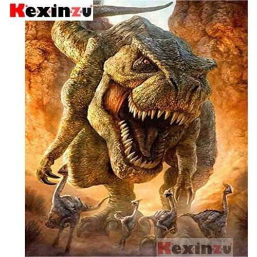 Kexinzu Full 5D DIY Square/Round Diamond Painting"dinosaur"3D Embroidery Cross Stitch Childrens handmade fun Decor Gift K@888