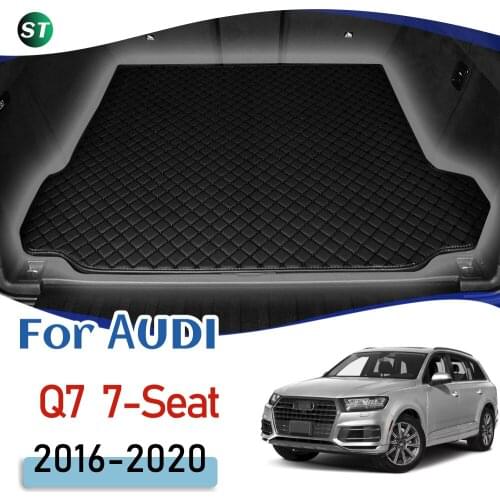 For Audi Q7 7-Seat 2016-2020 Leather Car Trunk Mat Trunk Boot Mat Liner Pad Cargo pad Carpet Tail Cargo Liner Sline 2017 2018