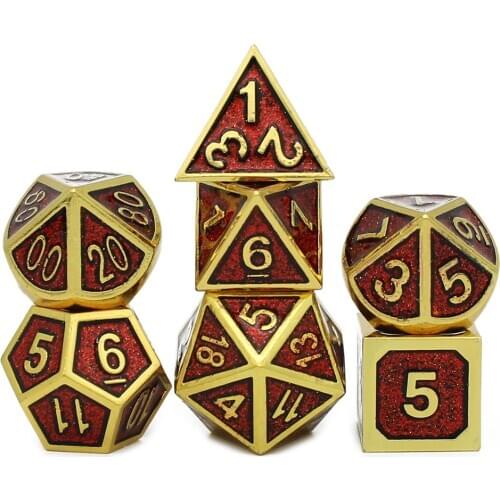 Metal dice rpg game dnd dices set rpg polyhedral solid dice table games Zinc alloy digital d&d dice 7pcs d4 d6 d8 d10 d12 d20