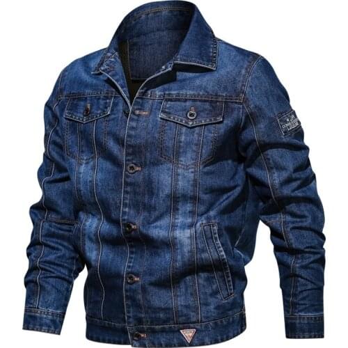 Mens Spring Denim Jackets Jeans Coats Autumn Casual Turn-Down Cowboy Hip Hop Ripped Windbreaker Bomber Jacket Plus Size 6XL