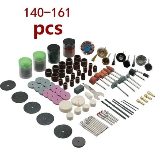 140-161pcs Electric Mini Drill Bit Kit Abrasive Rotary Tool Accessories Diamond Cutting Discs Sanding Grinding Set for Dremel