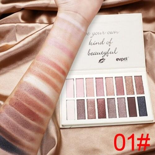 16 Colors Glitter Matte Eyeshadow Palette Makeup Waterproof Colorfast Pigment Shimmer Eye Shadow