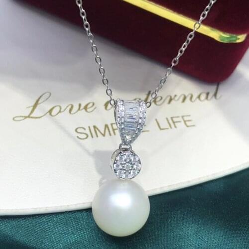 925 Sterling Silver Pendant Base Settings Mountings Findings Parts for Pearl Crystal Jade Agate 5pcs/lot