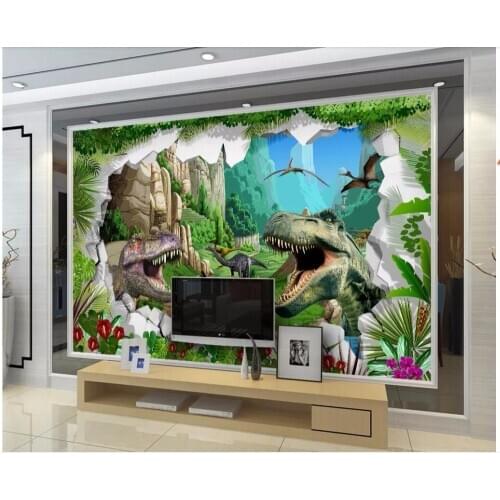 Custom photo mural 3d wallpaper Cartoon ancient dinosaur era living room Home decor 3d wall murals wallpaper for walls 3 d