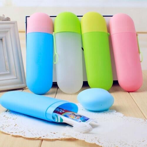 Portable Toothbrush & Toothpaste Holder Storage Box for Travel Bathroom Storage Decor