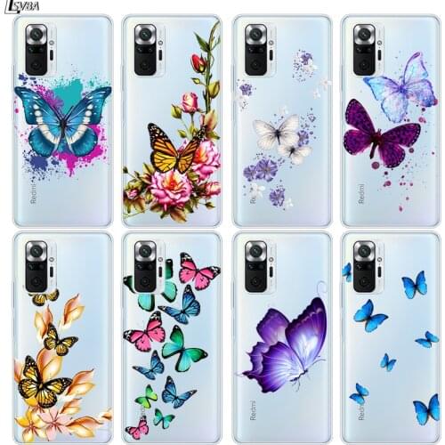 Beautiful Butterfly Silicone Cover For Xiaomi Redmi Note 10 10S 9 9S Pro Max 9T 8T 8 7 6 5 Pro 5A 4X 4 Phone Case