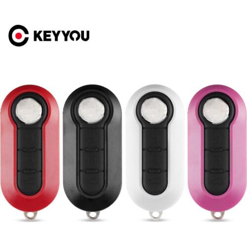 KEYYOU Flip Folding Car Remote Key Shell Case For Fiat 500 Panda Punto Bravo Stilo Ducato SIP22 Blade Auto Blank Key Case Cover