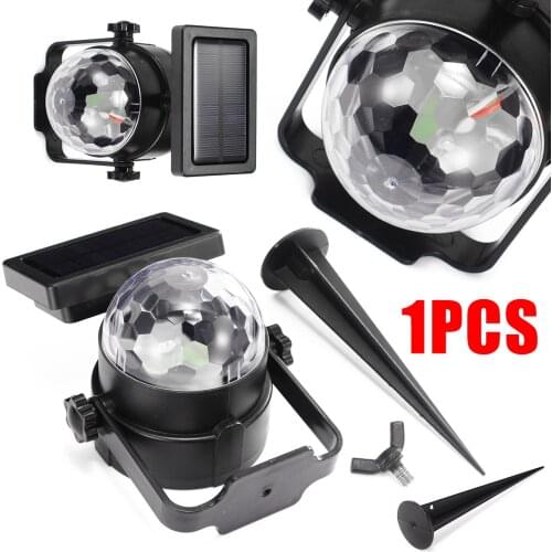 1Pcs Solar Power LED Projector Light Rotary Spotlight Moving Lamp Solar Lawn Light For Garden Path Pool Decoration