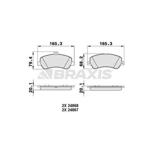 BRAKE BALATASI FRONT GLK-CLASS X204 0915 A0074206620 BRAXIS AA0209