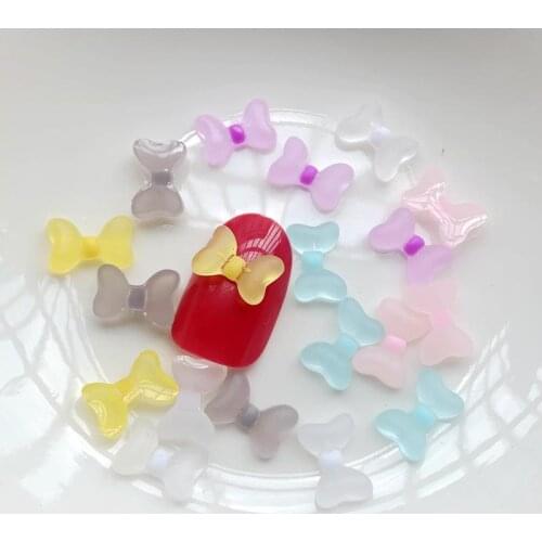 Beautiful frosted effect jelly color butterfly section resin flat back nail decorative Rhinestone jewelry accessories 30pcs/lot
