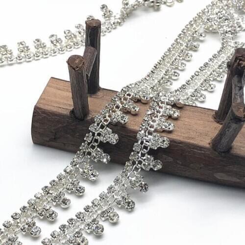 10Yards Beautiful Diamond Sparkling Rhinestone Trim Clear Stones Ribbon For Event Decorations Shoes Clothes