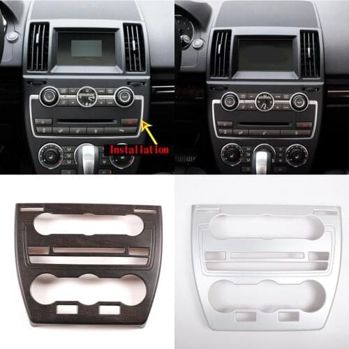 Car Interior Trim Center Console 1PCS Air Condition Mode Switch Frame Cover For Land Rover Freelander 2013-2015 ABS Oak & Chrome