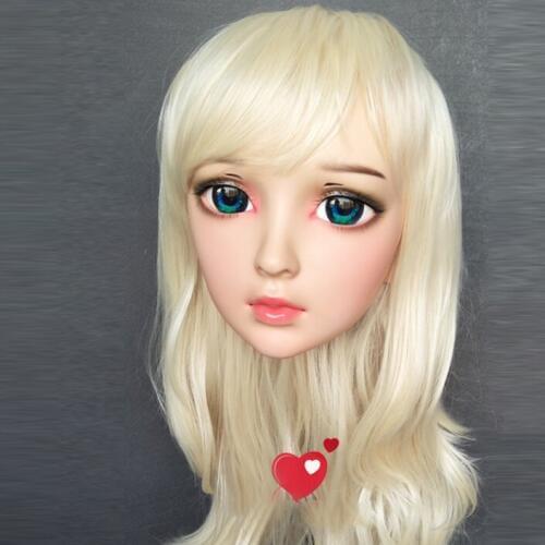 Ya-01) Gurglelove Female Sweet Girl Resin Half Head Kigurumi BJD Mask Cosplay Japanese Anime Role Lolita Mask Crossdress Doll