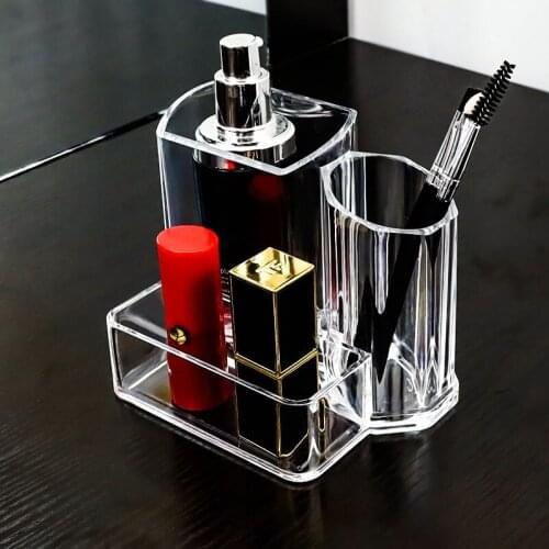 Home Office Multi-cell Pen Holder Storage Cosmetic Makeup Eyebrow Pencil Storage Box Desk Drawer Organizer Desk Accessories