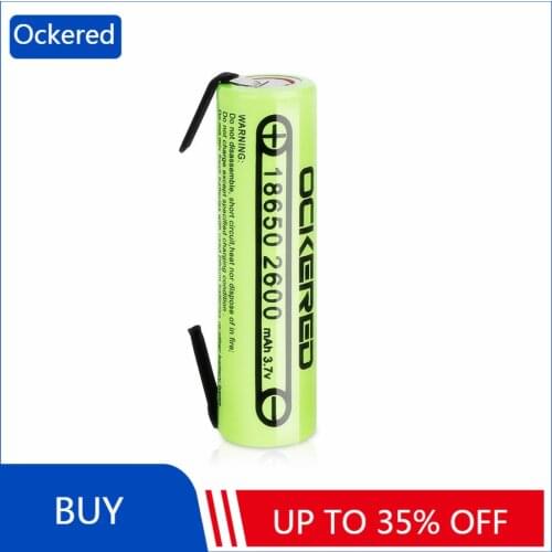 Ockered 18650 3.7V 2600mAh Replacement Lithium Battery Rechargeable Battery Battery Pack Series Batteries + DIY Nickel Sheets