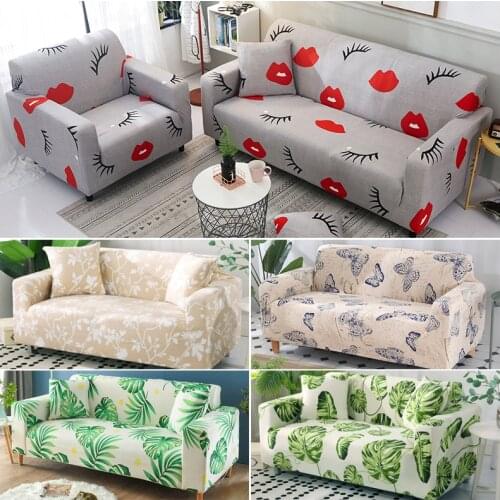 Green Leaf Sofa Cover Cotton Set Elastic Couch Cover Sofa Covers for Living Room Pets cubre sofa Sofa Towel 1/2/3/4-Seater 1PC