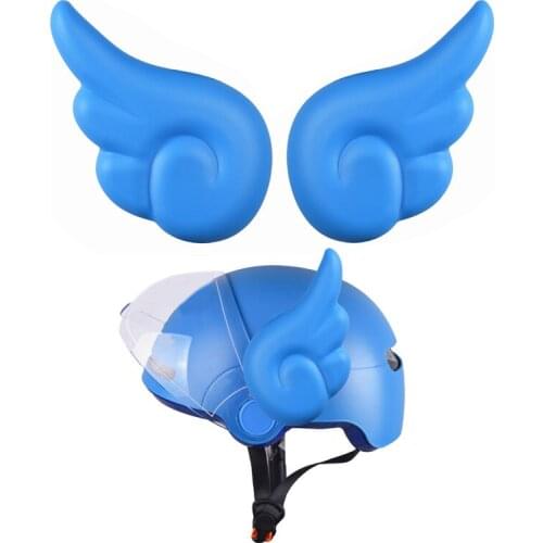 2 Pcs Cute Car Motorcycle Helmet DIY Angel Wing Motocross Full Face Off Road Helmet Decor Accessories Sticker Cosplay