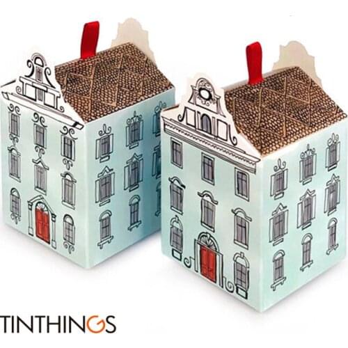 20PCS 6.7x6.7x7.5cm Small Gift Boxes For Candy Cookies Chocolate Sweet Box Packaging Children Paper Gift Boxes Ribbon Handle