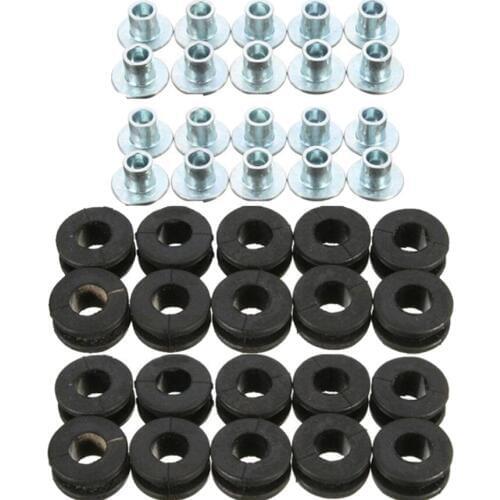 20 Pieces Motorcycle Rubber Grommets For Yamaha for Suzuki Parts Black