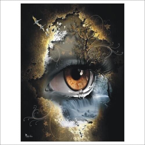 5D DIY diamond painting eyes full diamond cross stitch home square diamond embroidery home diamond painting kit mural gift T422