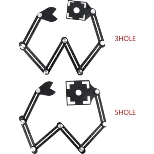 6-sided Aluminum Alloy Angle Finder Template Tool 6 Folding Ruler Brick Tile Wood Corner Positioning Tools Multi Angle Measuring