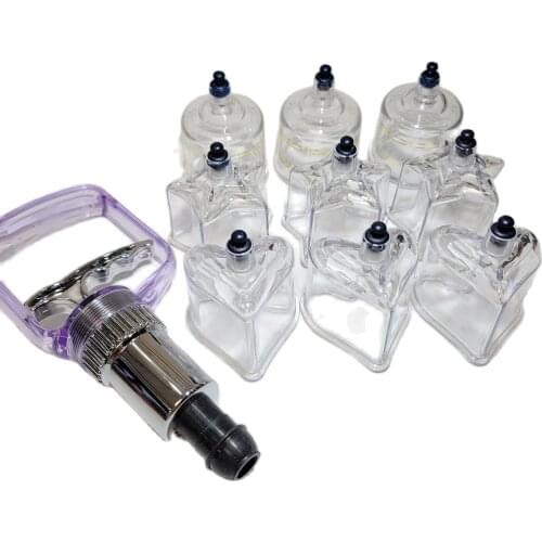 9 Pcs Love-star-Round Shape Plastic Vacuum Cups Suction Cups Cupping Device Cupping Massage Therapy Hijama Cup Cupping Cans Jars