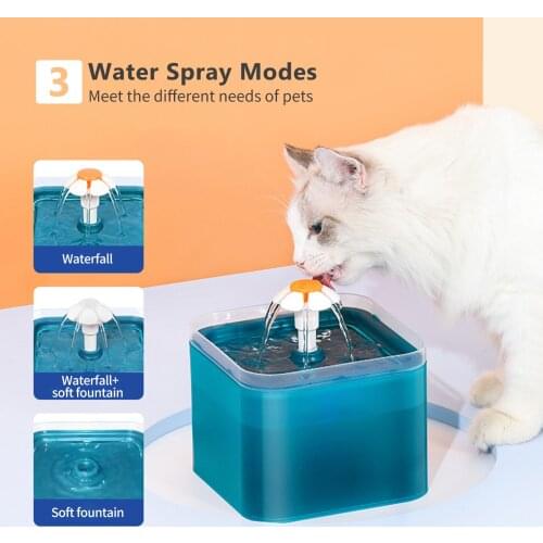 2L Cat Water Fountain Automatic Pet Drinking Fountain with LED Light Quiet Pump Dog Cat Water Dispenser Pet Slow Water Feeder