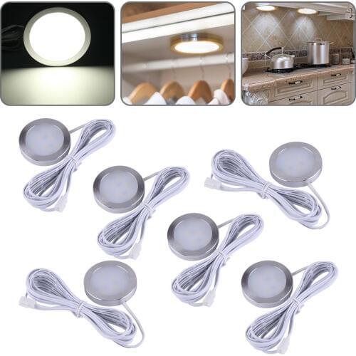 Beler 12V 6pcs 1.2W Interior White LED Spot Light Aluminum Fit For VW T4 T5 Camper Van Caravan RV Motorhome