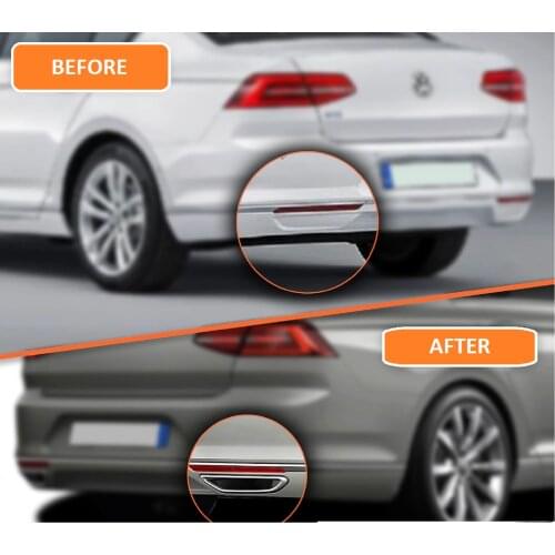 For Passat B8 2015-20R Line Still Chrome Exhaust Looking Diffuser SD High Quality Liquid Adhesive Mount with Chromium Styling