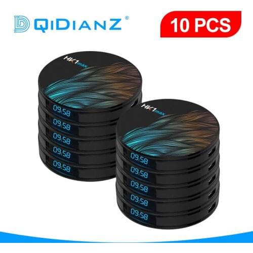 DQiDianZ HK1Max 10pcs Android 10 SMART TV BOX Quad-Core Set Top Box WiFi 2.4G /5G BT 4.0 Penta-Core Mali-450 Media Player