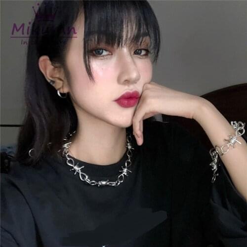 Harajuku Gothic Necklace Punk Rock Hip Hop Unisex Choker Necklace Streetwear Accessory