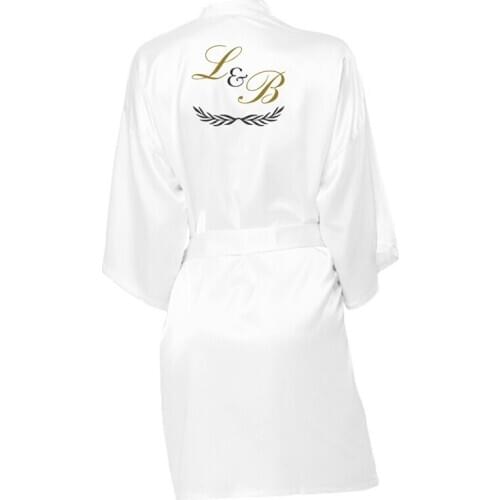 Personalized Custom Name Flower Print Wedding Bride Team Robes Bridal Party Robes Bridesmaid Robes gift