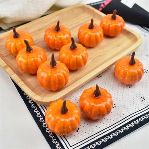 12PCS Mini Artificial Pumpkin Fake Simulation Food Vegetables Halloween Pumpkin Props Decoration For Home Halloween Supply