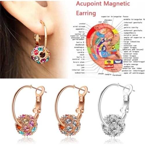 1 Pair Magnetic Slimming Earrings Lose Weight Body Relaxation Massage Slim Ear Studs Patch Health Jewelry