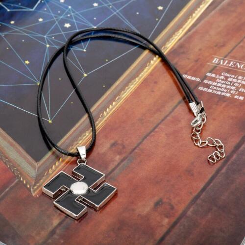 MQCHUN New Anime Bleach Kurosaki Ichigo Metal Necklace Black Enamel Pendant Rope Necklace for Men Women Cosplay Accessories-30