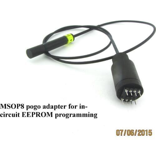 MSOP8 pogo adapter for in-circuit EEPROM programming without LED