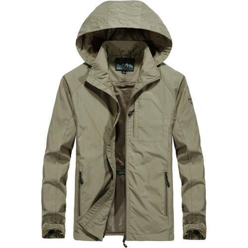 Mens Waterproof Windproof Jacket Cool Military Tactical Hoodie Coats Jackets Army Windbreaker Outwear Plus Size M-5XL