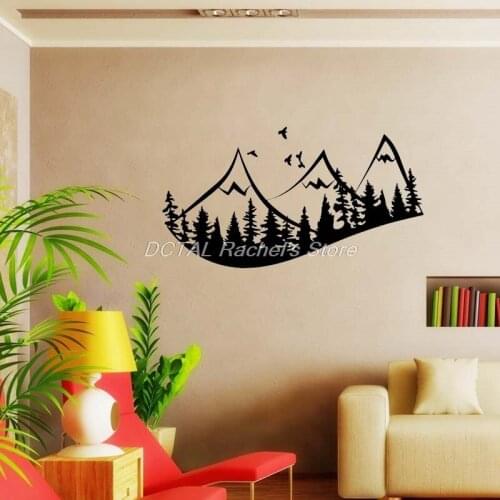 Mountain Silhouette Wall Decal Landscape Vinyl Sticker House Murals For Living Room Mordern Room Decoration
