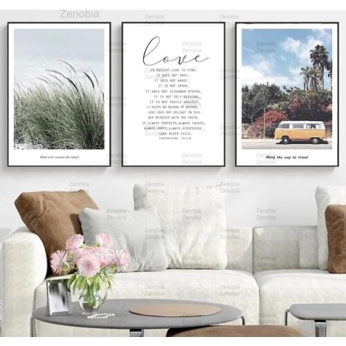 Natural Nordic Canvas Art Painting Landscape Home Decoration Wall Art Hd Posters and Prints Scenery Letter Quotes Pictures Decor