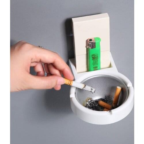 New Cool Wall Mounted Ashtray with Strong Viscose-Free Cigarette Storage Rack for Bathroom and Toilet waterproof gift cute