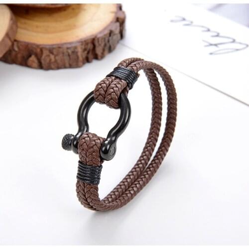 2021 new Ladies jewelry mens bracelet fine leather rope bracelet stainless steel survival rope bracelet summer style
