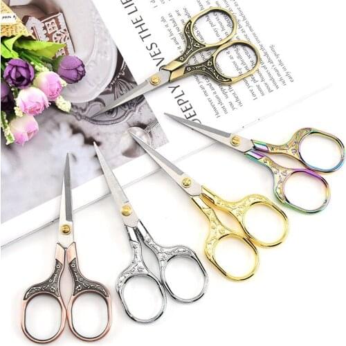 Stainless Steel Scissors Sewing Embroidery Scissors Tailor Scissors Thread End Scissors Hand Paper-cutting Art Scissors