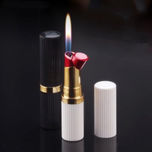 Creative Inflatable Lipstick Styling Lighter Novelty Fun Gas Lighters Smoking Cigarette Accessories Gift For Ms