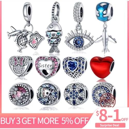 CODEDOG 100% Real 925 Sterling Silver Flamingo Red Series Charms Fit Original 3mm Bracelet DIY Jewelry Making For Women Gift