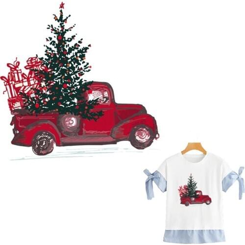 Christmas Tree Iron-On Patches Coat Jeans Heat Transfer Diy Accessory Clothing Deco New Badges Washable Heat Transfer Stickers