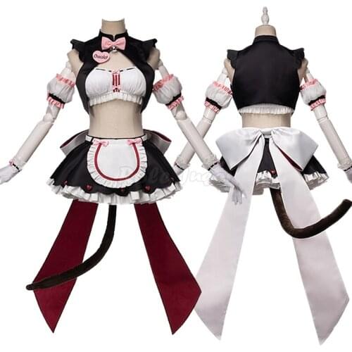 S-2XL Anime NEKOPARA Cosplay Chocola and Vanilla Maid Costumes Full Sets Wig For Adult Women Party Stage Show Clothes C149M88