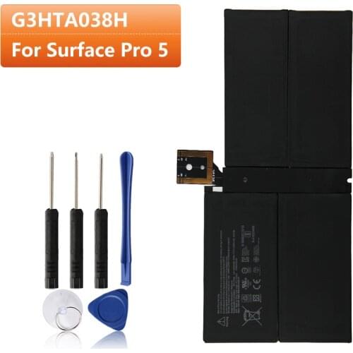 Replacement Battery G3HTA038H For Microsoft Surface Pro 5 Pro5 Pro 6 Pro6 DYNM02 Rechargeable Battery 5940mAh With Free Tools