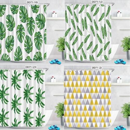 Geometric striped green leaves bath curtain sunflower bathroom set bathroom rug set japanese shower curtain sunflower curtains